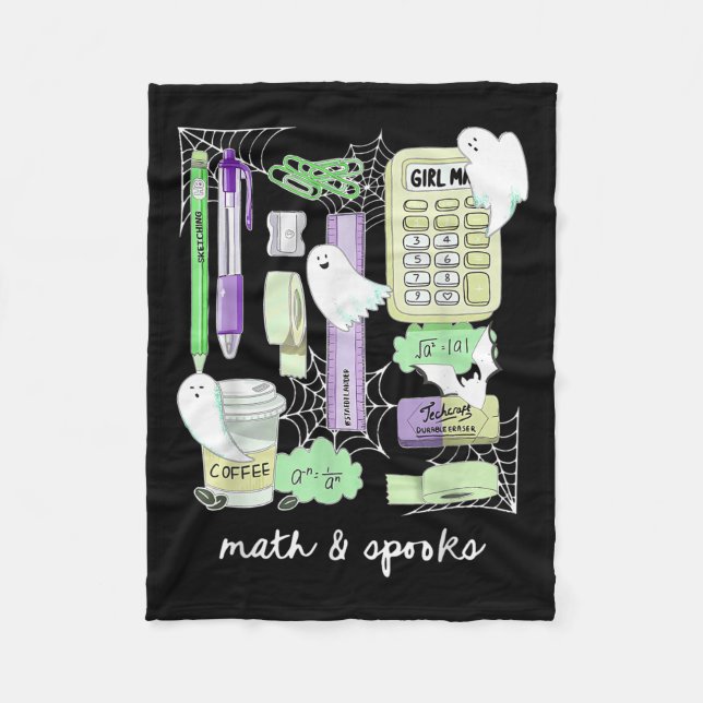 Halloween Math Teacher Ghosts Trig Or Treat Studen Fleecedecke (Vorderseite)
