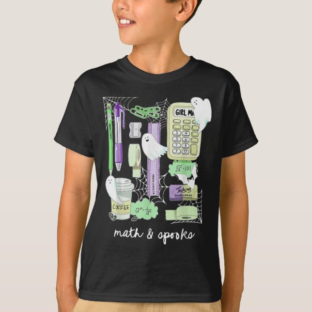 Halloween-Mathelehrer-Geister Trig oder Treat Stud T-Shirt (Vorderseite)