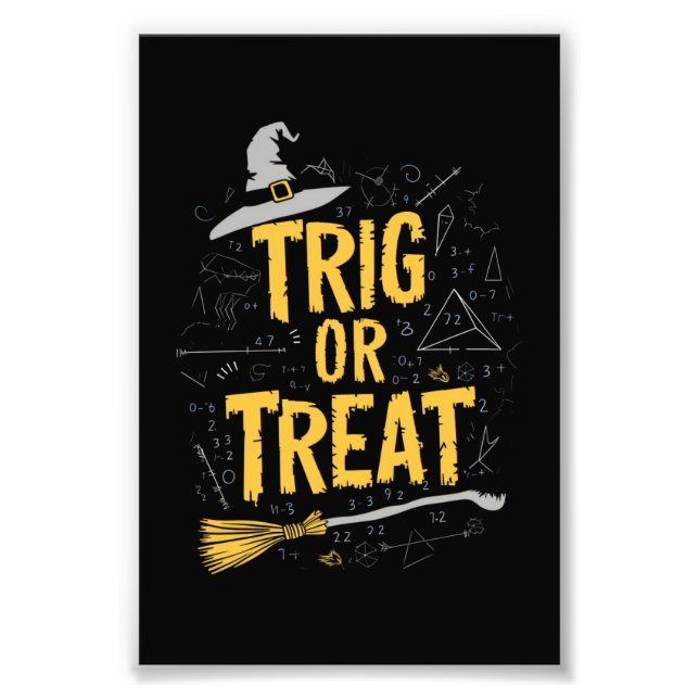 Halloween Mathematik Lehrer Trig oder Leckerei Sch Fotodruck (Vorne)