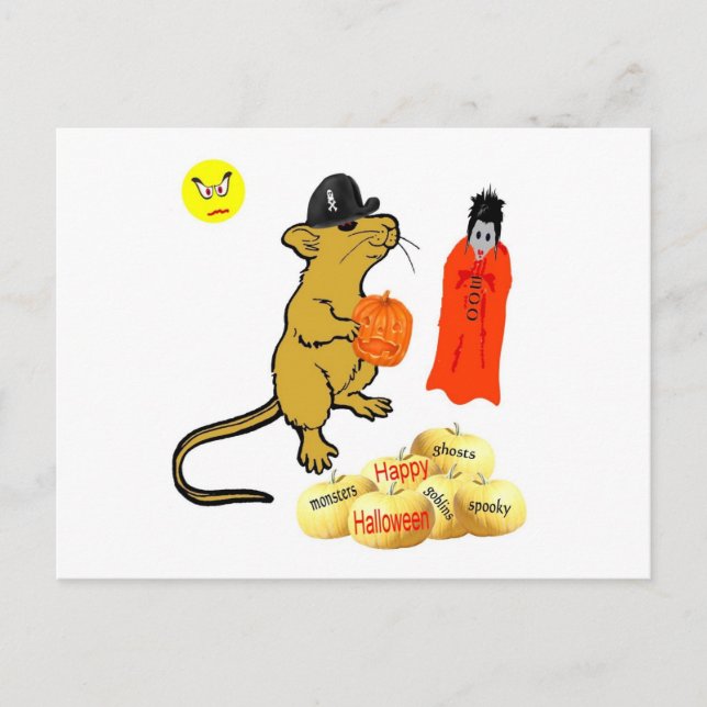 Halloween Maus Postkarte (Vorderseite)
