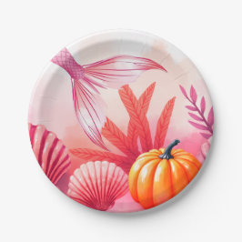 Halloween Meerjungfrau Pink Pappteller