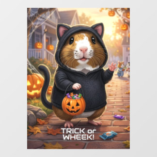 Halloween Meerschweinchen, Katzenkostüm-Trick oder Fensteraufkleber