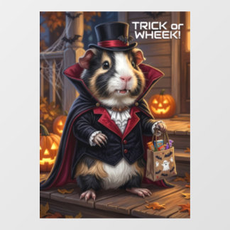 Halloween Meerschweinchen, Katzenkostüm-Trick oder Fensteraufkleber