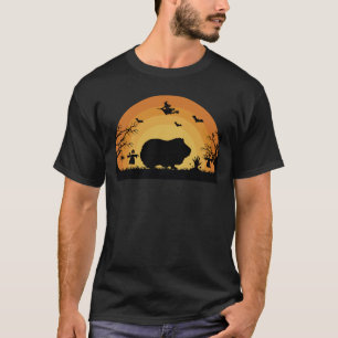 Halloween Meerschweinchen Mond Lustiges Tier T-Shirt
