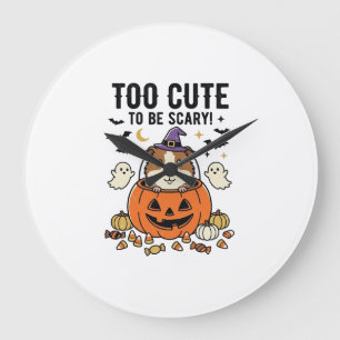 Halloween Meerschweinchen zu süß um gruselig zu se Große Wanduhr