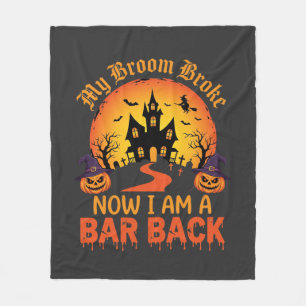 Halloween Mein Besen Brach Bar Zurück Hexe Fleecedecke