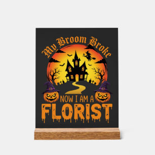 Halloween Mein Besen Brach Florist Hexe Acrylschild
