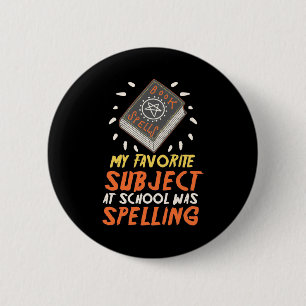 Halloween mein Lieblingsfach in der Schule Button