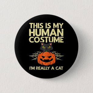 Halloween mein menschliches Kostüm in einem Kat-Ko Button