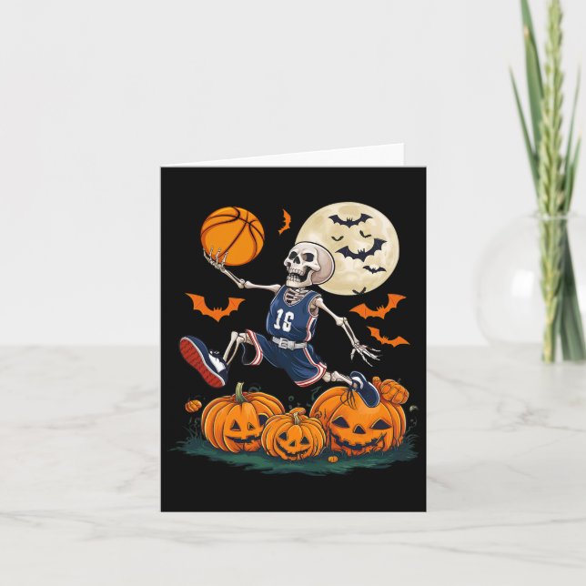 Halloween Men Boys Basketball spielen Karte (Vorderseite)