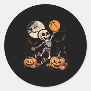 Halloween Men Boys Basketball spielen Runder Aufkleber