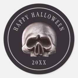 Halloween Metal Skull Custom Runder Aufkleber