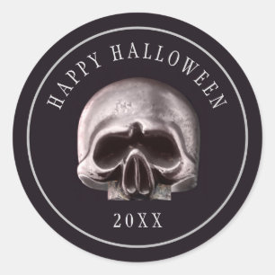 Halloween Metal Skull Custom Runder Aufkleber