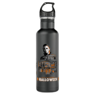 Halloween Michael and House Illustration Edelstahlflasche