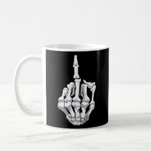 Halloween Middle Finger Skeleton Hand Skull Kaffeetasse
