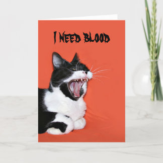 Halloween-Miezekatze Karte