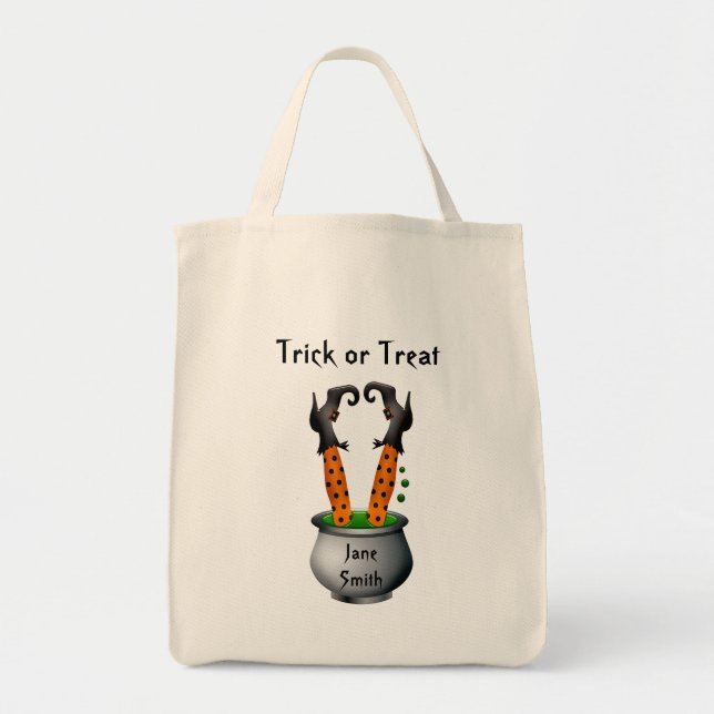 Halloween mignon sac sorcière tour de sac ou trait (Devant)