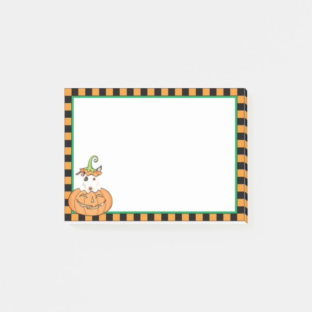 Halloween Mini Bull Terrier Post-it Notes Klebezettel (Vorderseite)