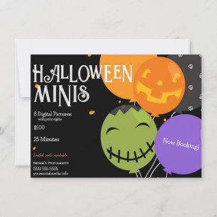 Halloween-Mini-Fotografie Bilder Flyer  Einladung