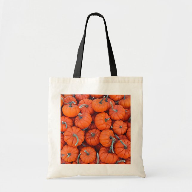 Halloween Mini Pumpkin Herbstmuster Foto Tragetasche (Vorne)