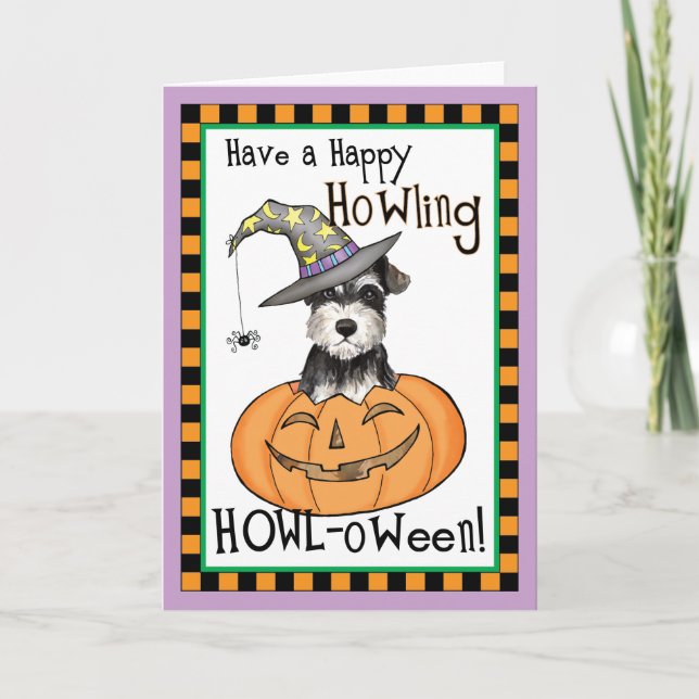 Halloween Miniatur Schnauzer Einladung (Vorderseite)