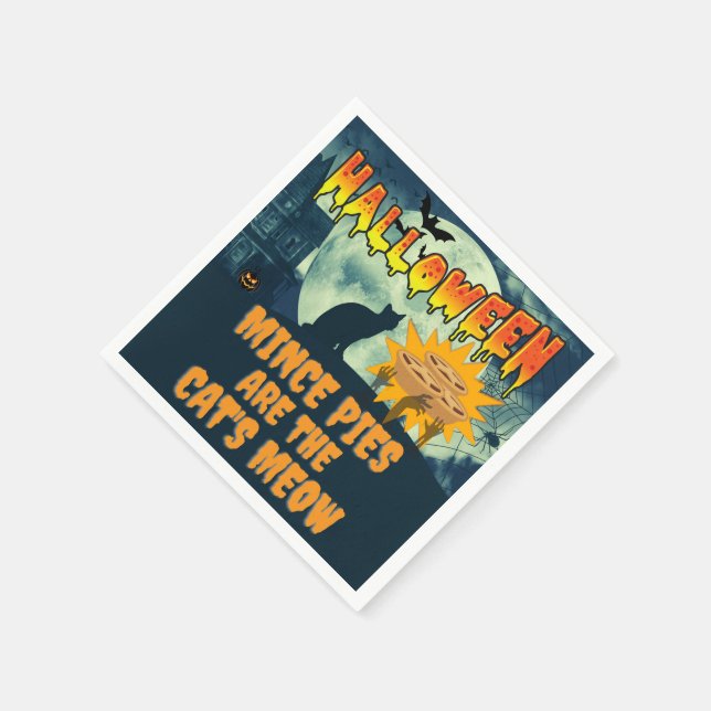 Halloween-Minzfiguren sind die Katzenunterlage Serviette (Ecke)