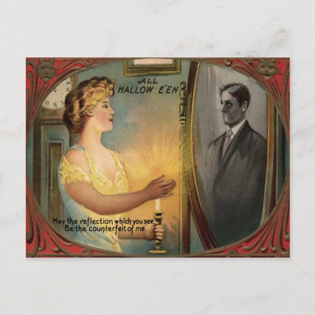 Halloween Mirror Postcard Postkarte (Vorderseite)