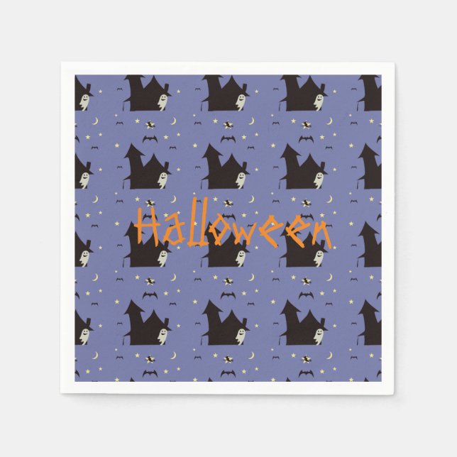 Halloween mit Geisterwitzen und Fledermäusen Serviette (Vorderseite)