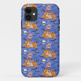 Halloween mit Kürbis, Fledermäusen, Schädel, Handy Case-Mate iPhone Hülle