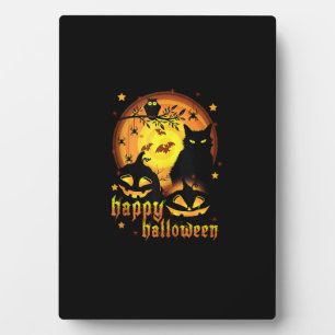Halloween mit Mond Pumpkins Fledermausspinnen und Fotoplatte