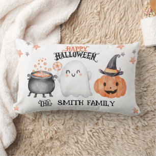 Halloween mit Niedlichem Geist und Pumpkin Lendenkissen