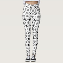 Halloween mit schwarzen Skulpturen Leggings