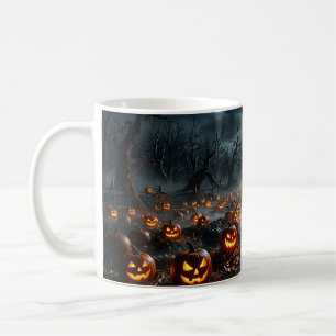 Halloween mit unheimlichen Bäumen und Jack O Lante Kaffeetasse