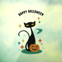Halloween Mitte des Jahrhunderts Black Cat Sticker