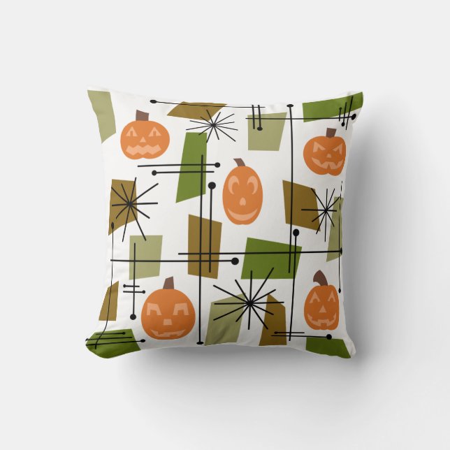 Halloween Mitte Jahrhundert Moderne Kissen (Vorderseite)