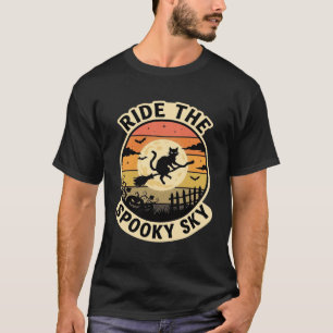 Halloween Mitternacht Hexe Sonnenuntergang T-Shirt