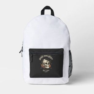 Halloween Mitternacht Knochen Garten Bedruckter Rucksack