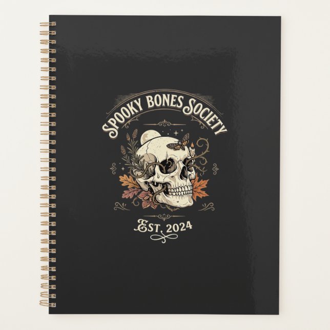 Halloween Mitternacht Knochen Garten Planer (Vorderseite)