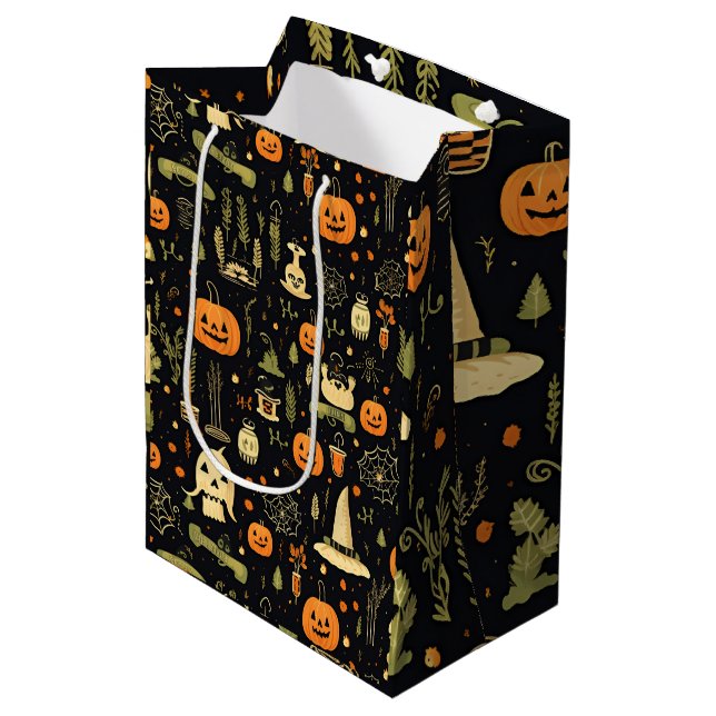 Halloween Mittlere Geschenktüte (Vorderseite Schrägansicht)