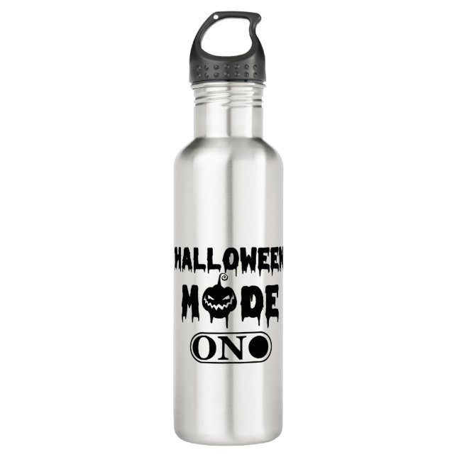 Halloween Mode On - Party Halloween Pumpkin Edelstahlflasche (Vorderseite)
