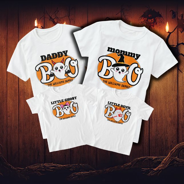 Halloween Mommy Boo Devil Family Matching T-Shirt (Von Creator hochgeladen)