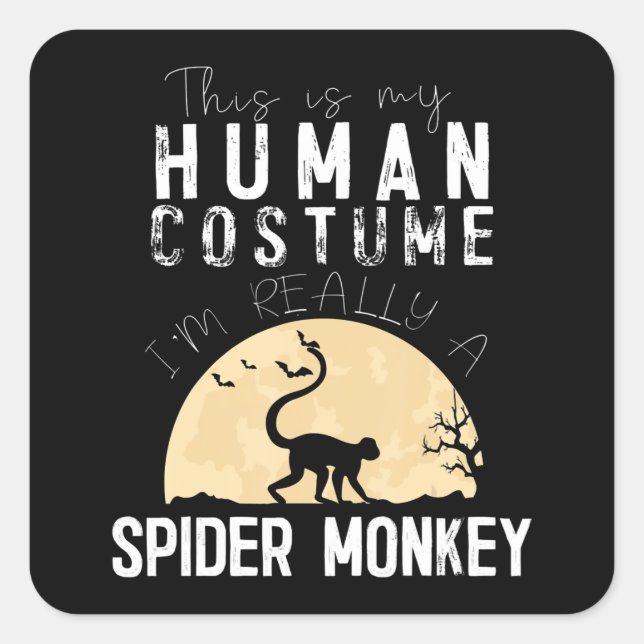 Halloween-Monkey-Creepy-Horror Quadratischer Aufkleber (Vorderseite)