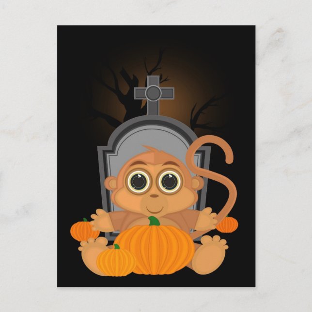 Halloween Monkey Postkarte (Vorderseite)