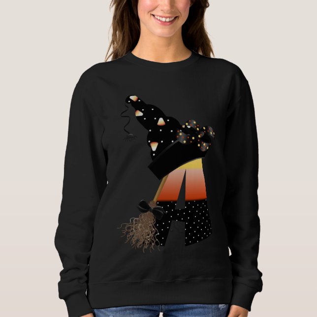 Halloween Monogram Letter A Sweatshirt (Vorderseite)