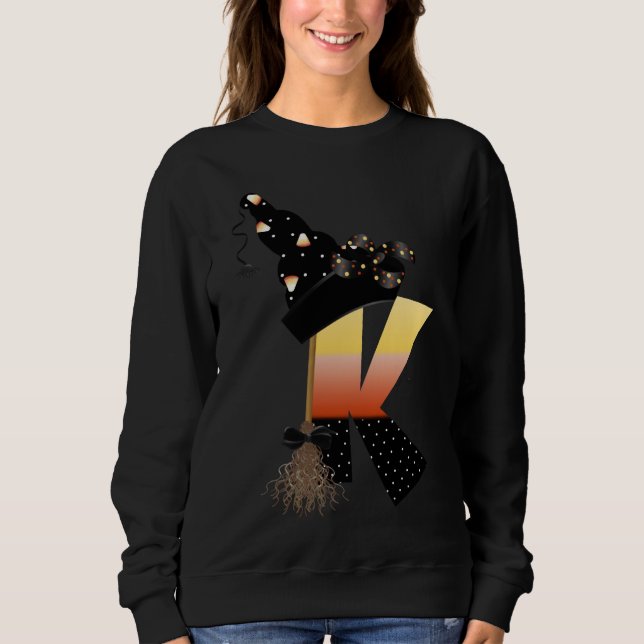 Halloween Monogram Letter K Sweatshirt (Vorderseite)