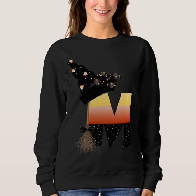 Halloween Monogram Letter M Sweatshirt (Vorderseite)