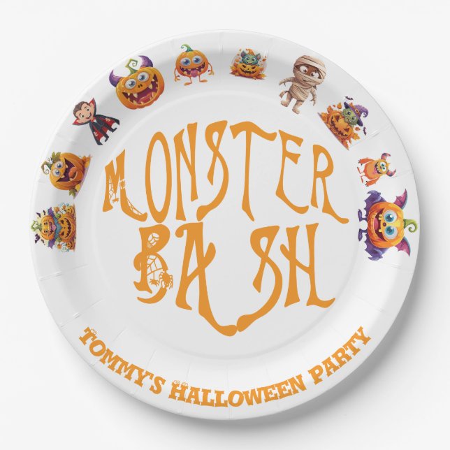 Halloween Monster Bash Pappteller (Vorderseite)
