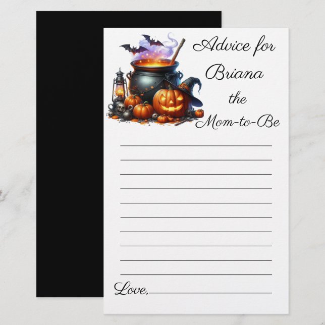 Halloween Monster Boy Baby Shower Advisor für Mama (Vorne/Hinten)