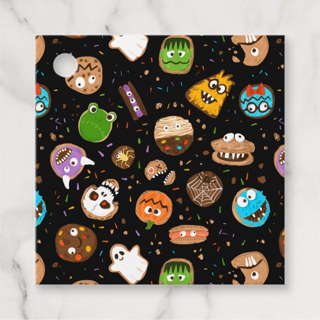 Halloween Monster Cookie Kids Party vielen Dank Geschenkanhänger (Vorderseite)