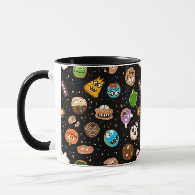 Halloween Monster Cookies lustige Gesichter Tasse (Links)